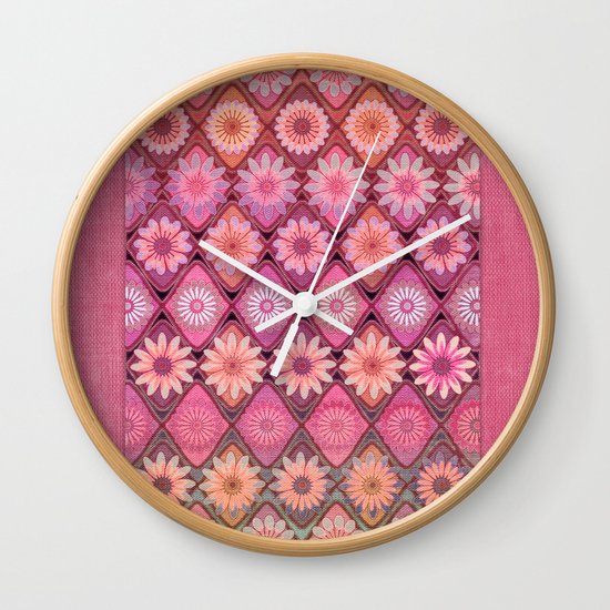Daisy Pinks Wall Clock