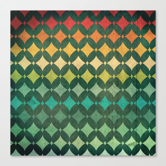 Vintage Rainbow Pattern Canvas Print