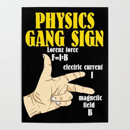 Physics Gang Sign: Right Hand Rule Poster