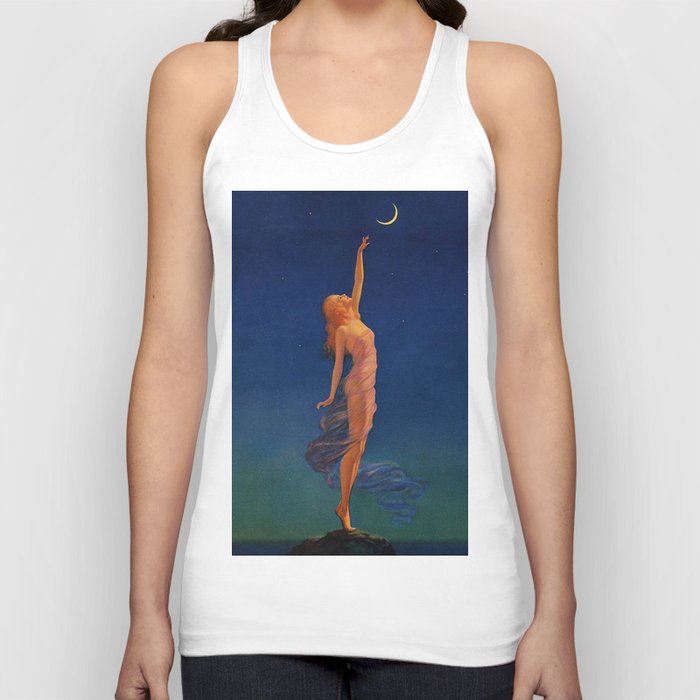 Reaching for the moon female portrait painting by Edward Mason Eggleston Tank Top