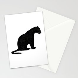  digital painting of a black leopard Stationery Card