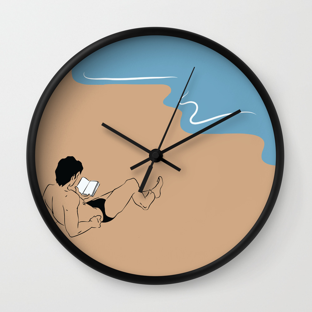Book At The Beach Wall Clock