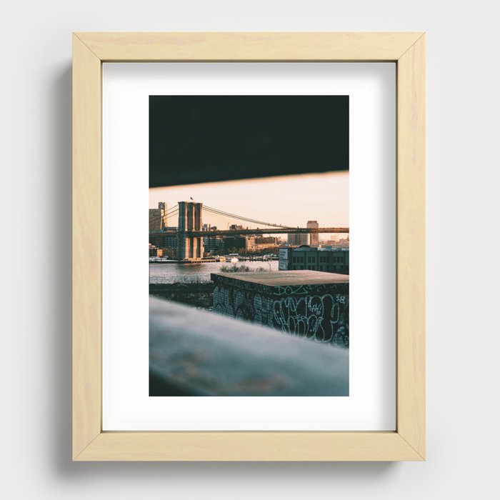 Brooklyn Bridge NYC Recessed Framed Print