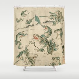 Battle of the Frogs Shower Curtain