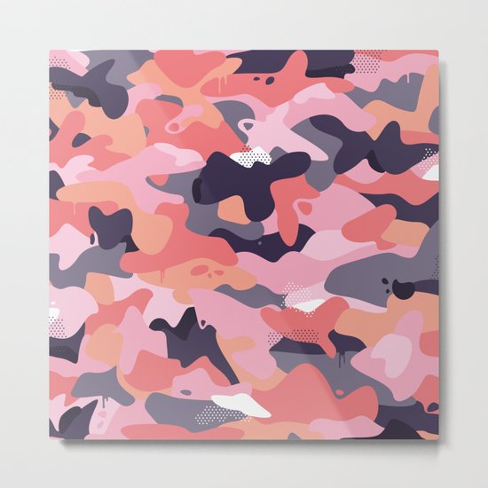 Pink camouflage Metal Print