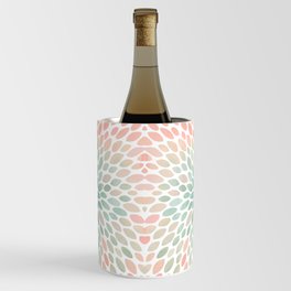 Floral Bloom, Abstract Watercolor, Coral, Peach, Green, Floral Prints Wine Chiller