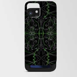 Liquid Light Series 8 ~ Green & Grey Abstract Fractal Pattern iPhone Card Case