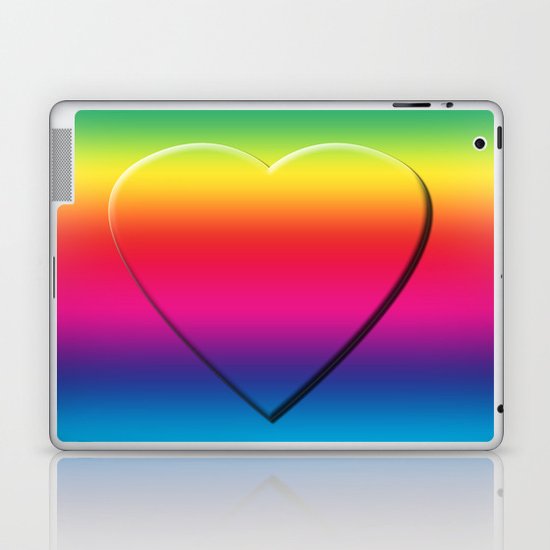 One Heart Rainbow Laptop & iPad Skin