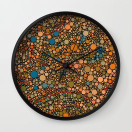 rosi - warm earth tones in abstract pattern of dots Wall Clock