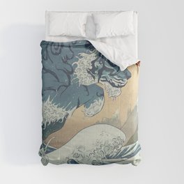 Ukiyo-e Tiger in the Waves Comforter