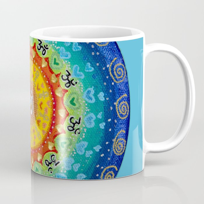 Cosmic Mandala Teal Coffee Mug