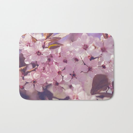 Sakura photography, pink blossoms Bath Mat