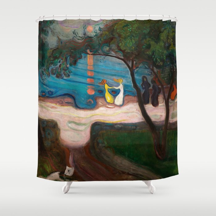 Dancing on a Shore, 1900 by Edvard Munch Shower Curtain