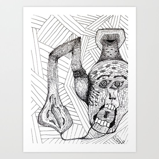 Screaming Face Art Print