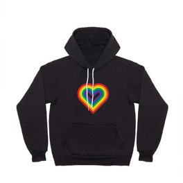 Rainbow Heart Shaped Striped Pattern Hoody