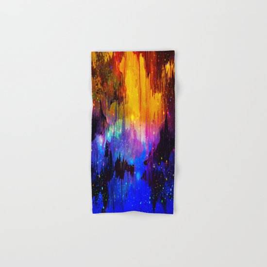 CASTLES IN THE MIST Magical Abstract Acrylic Painting Mixed Media Fantasy Cosmic Colorful Galaxy Hand & Bath Towel