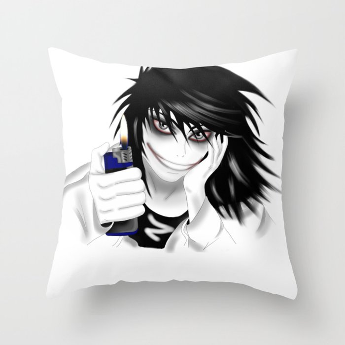 Jeff the killer Throw Pillow by Totalnewbmlg Society6