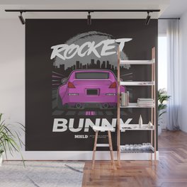 Rocket Bunny Sport Car Illustration Wall Mural