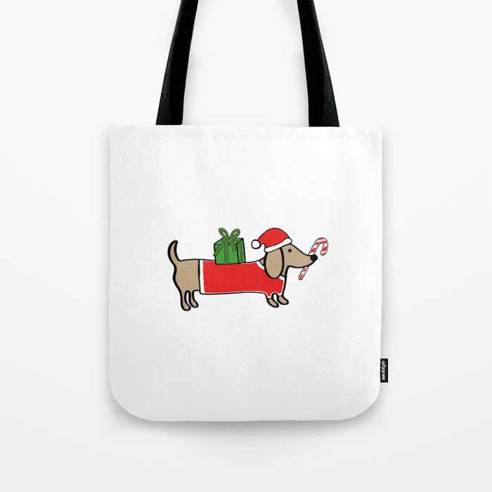 Christmas dachshund Tote Bag