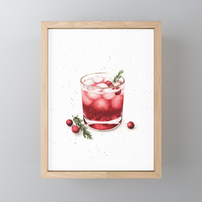 cranberry cocktail Framed Mini Art Print