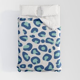 Blue Leopard Print Duvet Cover