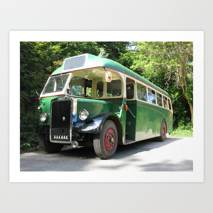 Vintage 1940s British Bus  On the road again Art Print