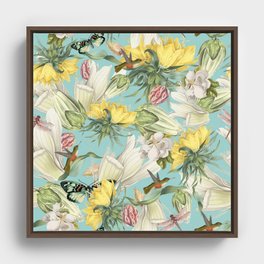 Botanical floral pattern Framed Canvas