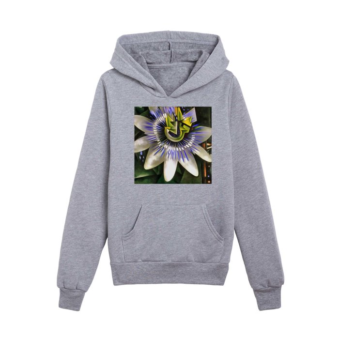 Passiflora Passion Flower In Geometric Art Style Kids Pullover Hoodie