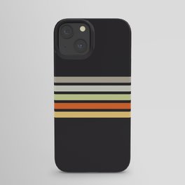 Colorful Retro Stripes Black IV iPhone Case