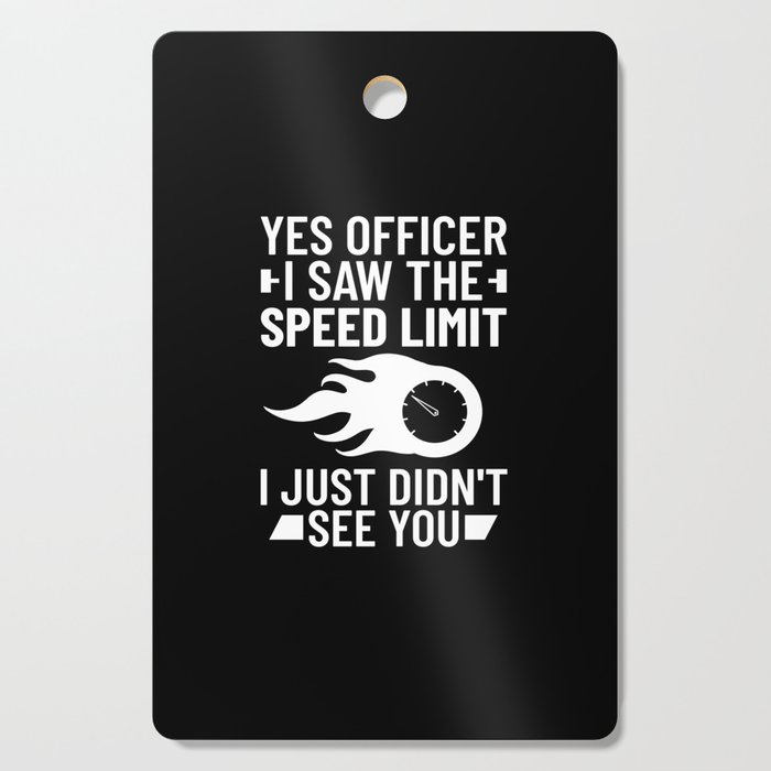Speed Limit Sign Race Car Racer Street Racing Cutting Board
