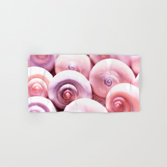 Dream of last summer I - Animal Snail Shells in pink on #Society6 Hand & Bath Towel