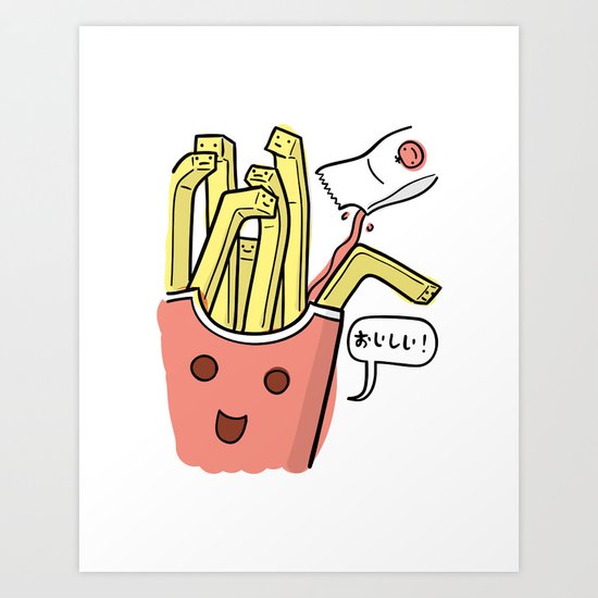 Friends Go Better Together 1/7 - French Fries and Ketchup Art Print