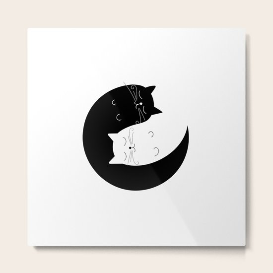 Ying yang cats Metal Print
