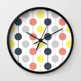 Colorful circles and stripes Wall Clock