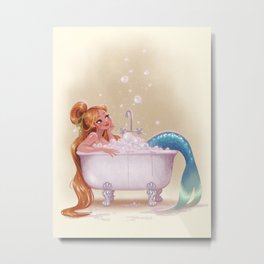 Bathtub Mermaid Metal Print