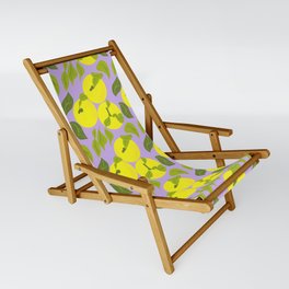 Yellow Yuzu Tropical Fruit on Light Purple Sling Chair
