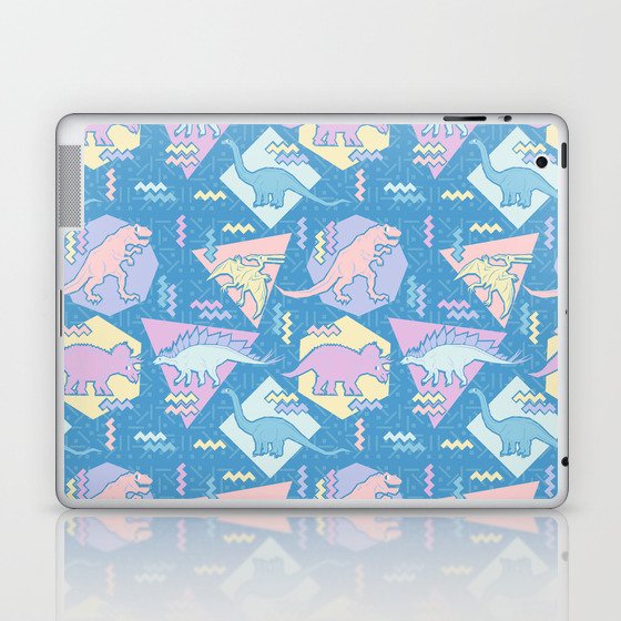 Nineties Dinosaurs Pattern  - Pastel version Laptop & iPad Skin