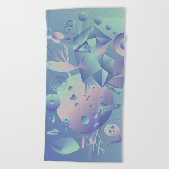 Geometromorphic Ocean Beach Towel
