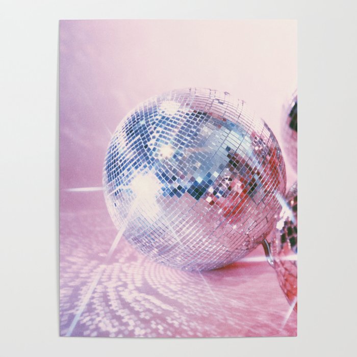 Pretty Pink Music Disco Ball Balloons - Disco Ball - Posters and Art Prints