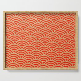 Red Ripples Serving Tray