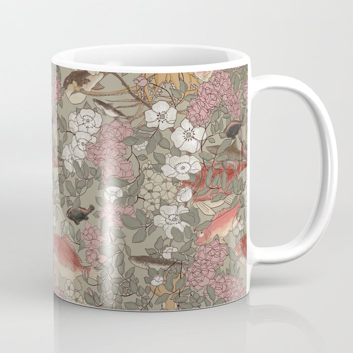 Fishes & Flowers - Seamless pattern Coffee Mug
