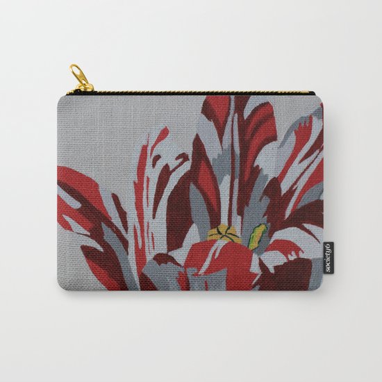 Red & White Tulip Carry-All Pouch