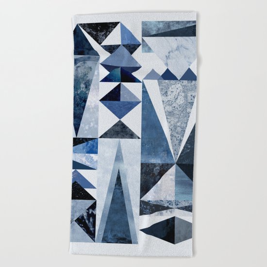 Blue Shapes Beach Towel