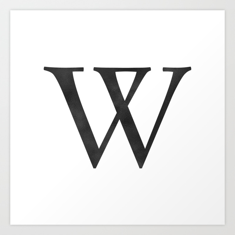 Letter W Initial Monogram Black And White Art Print By Followmeinstead Society6
