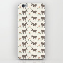 donkey with flower iPhone Skin