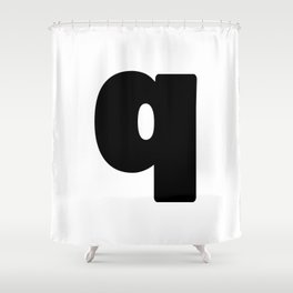 q (Black & White Letter) Shower Curtain