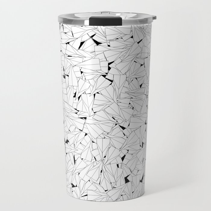 Paper planes B&W / Lineart texture of paper planes Travel Mug