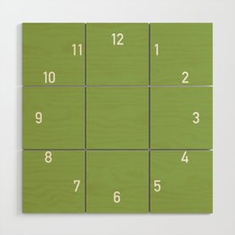 Numbers Clock - Green Wood Wall Art
