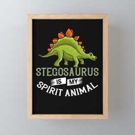 Stegosaurus Dinosaur Fossil Skull Skeleton Framed Mini Art Print