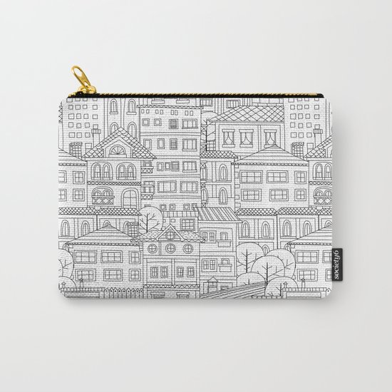 Doodle town pattern Carry-All Pouch